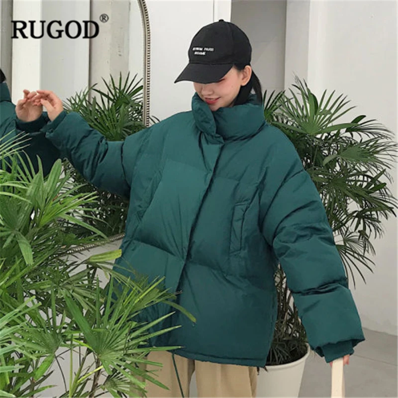 Женское Фланелевое пальто RUGOD повседневное однотонное однобортное толстое с