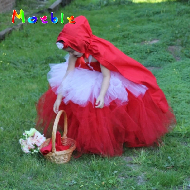 

Moeble Little Red Riding Hood Children Girls Christmas New Year Tutu Dress Kids Cosplay Custom Children's Birthday Gift DT-1640