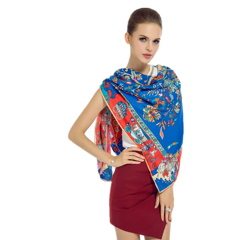 Роскошный брендовый зимний шарф цветной квадратный шейный платок с принтом
