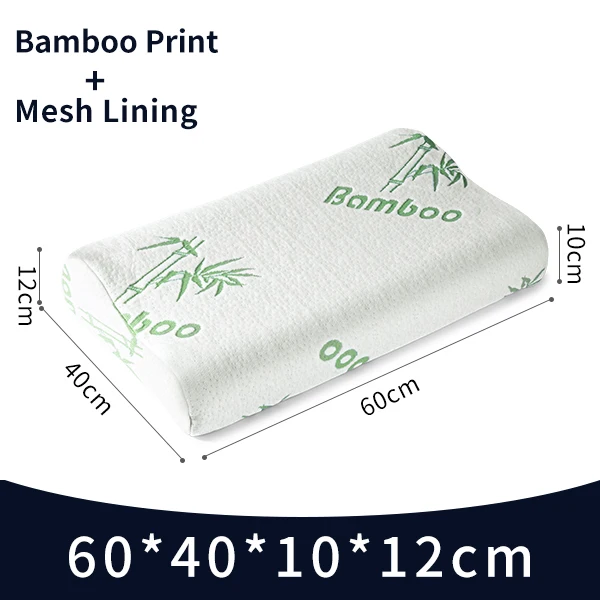 Bamboo Print Фиолетовый Латекс 60x40 Таиланд чистый натуральный латекс Высокая подушка для коррекции шеи Защита позвонков ортопедические массажный эффект пятна контур подушка - Цвет: Bamboo Print