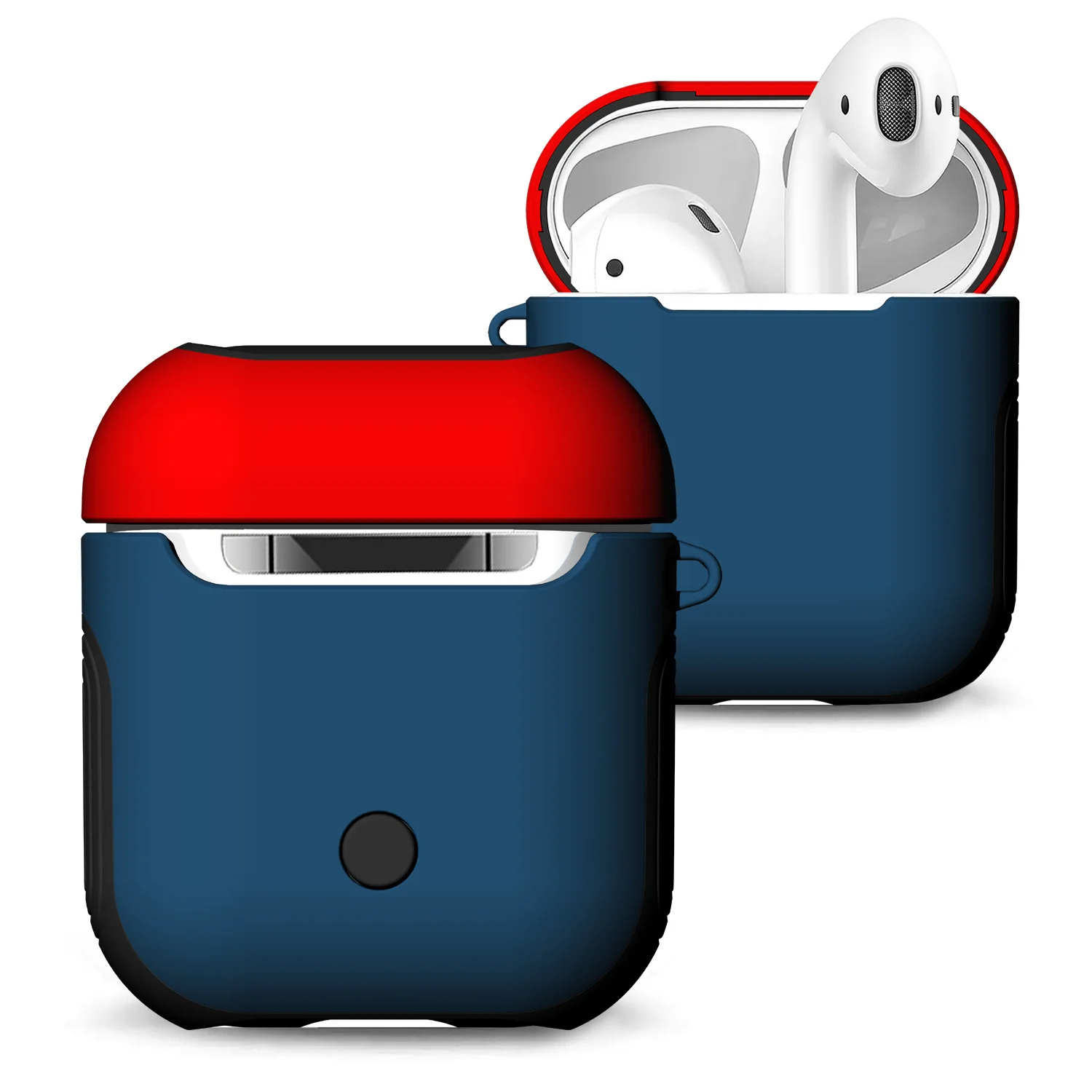 blue red IKSNAIL чехол для наушников для Apple AirPod1 чехол для настоящих беспроводных Bluetooth наушников Air Pods чехол Защитный AirPod аксессуары - Цвет: blue red