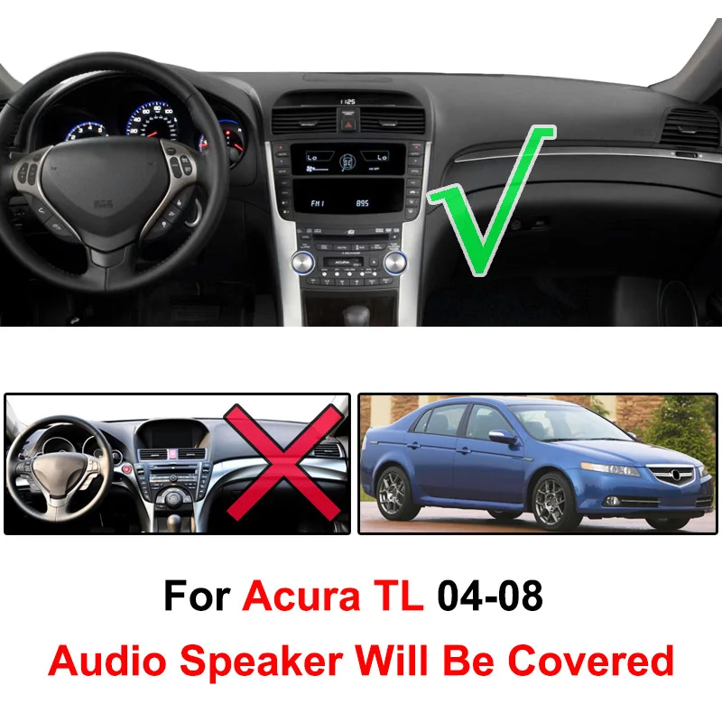 Чехол Xukey для приборной панели Acura TL 2004 2005 2006 2007 2008 коврик Солнцезащитный ковер |