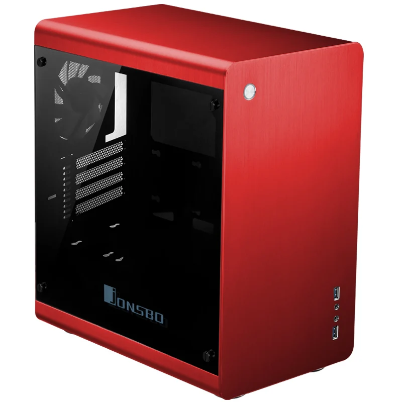 Чехол для компьютера Jonsbo RM3 HTPC ITX Mini алюминиевый 3 5 дюйма HDD USB3.0 закаленное стекло