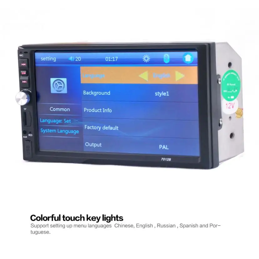 Авто радио в тире автомобиля сенсорный USB/SD/MP3/MP5 плеер AUX FM Радио Стерео Bluetooth двойной DIN J20