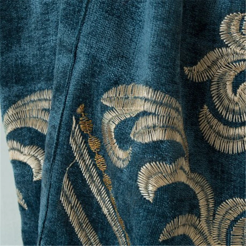 Зеленые коричневые фиолетовые 3 цвета европейские Роскошные затемненные шторы с