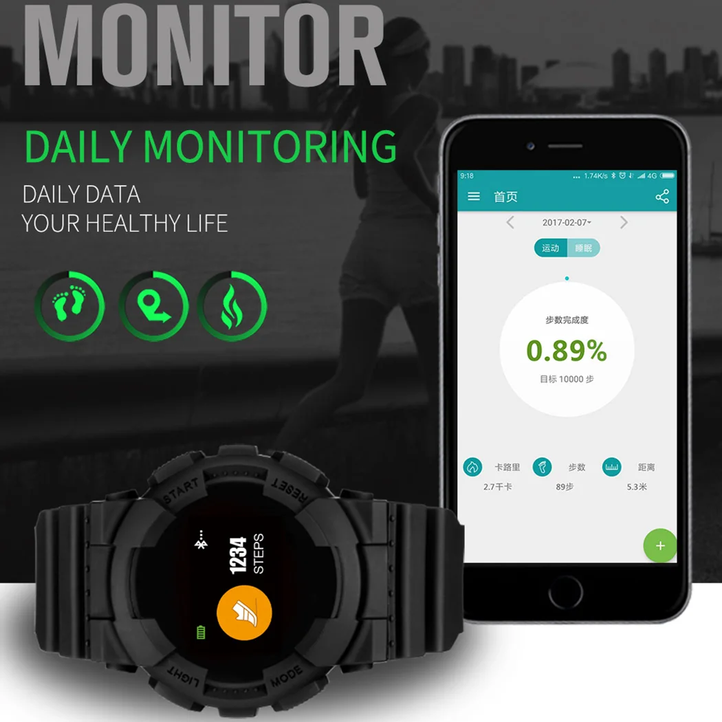 Чигу смарт-спортивные часы OLED Цвет Экран крови Давление монитор сердечного ритма