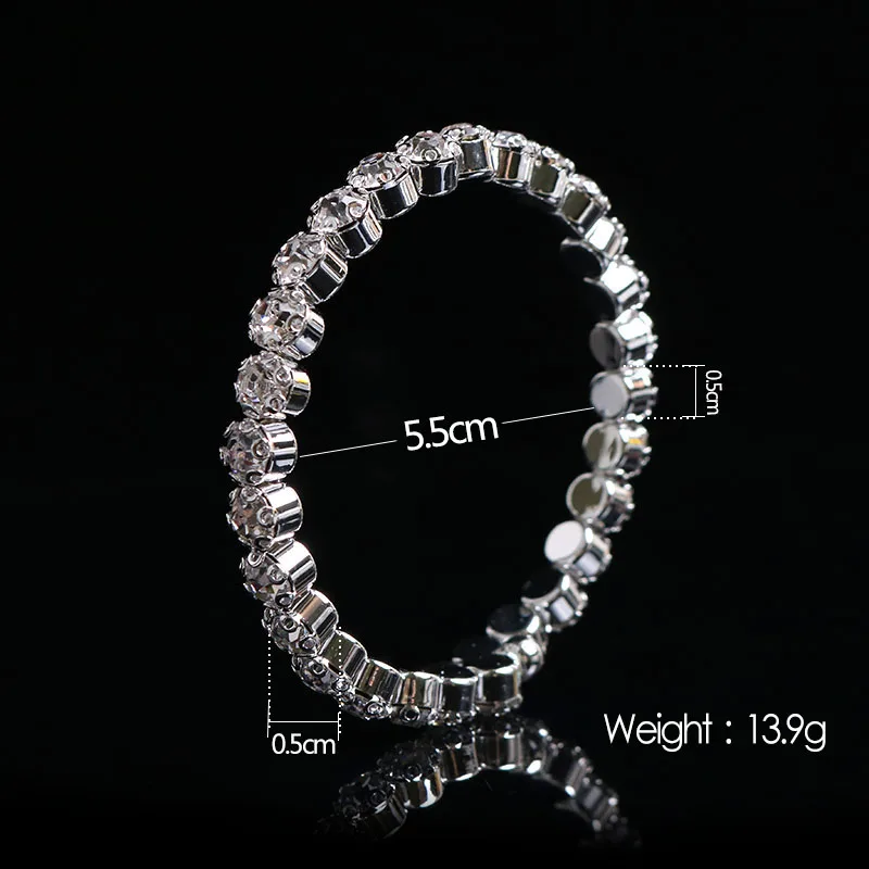 Новые женские браслеты и обручи с серебряным покрытием Стразы Открытый Браслет