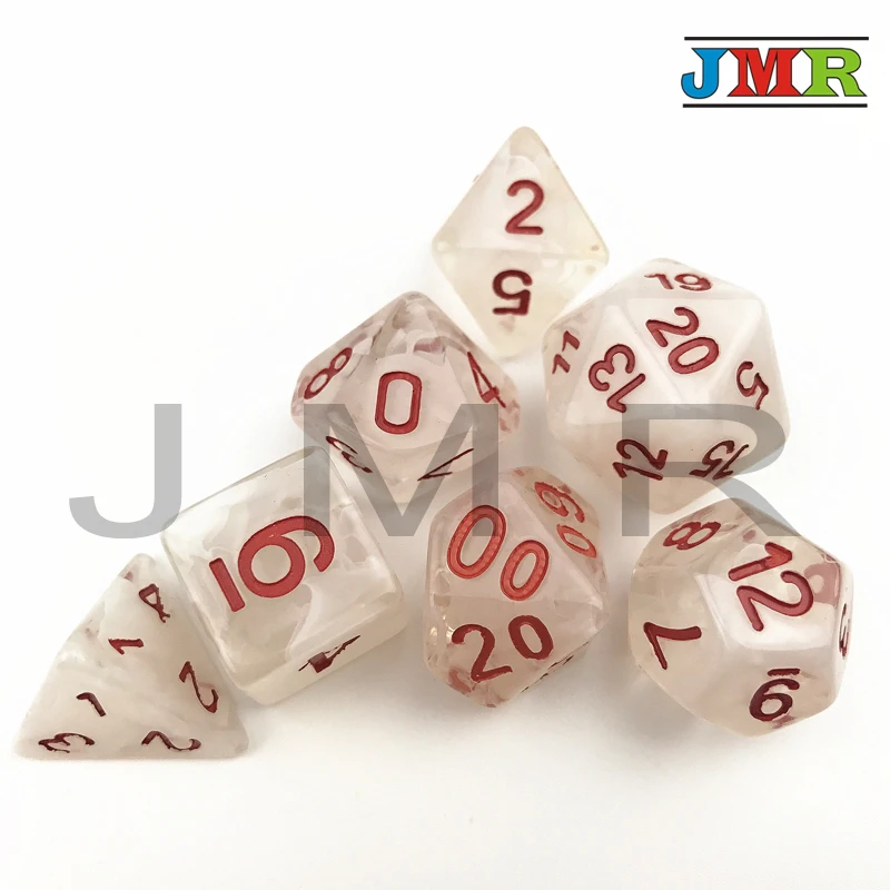 Прозрачный небулярная Juegos De Меса Dados набор костей для ролевых игр комплект D4 D20