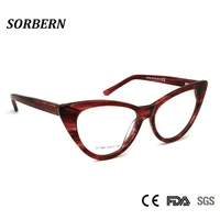 sorbern retro women cat eye frames eyeglasses handmade acetate sexy optical glasses clear lens ladies vintage spectacles