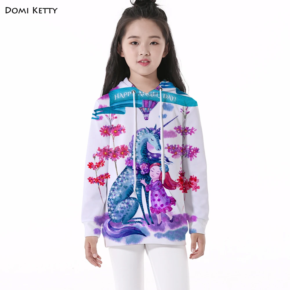 Domi Ketty/Детские толстовки с капюшоном повседневные длинными рукавами для девочек