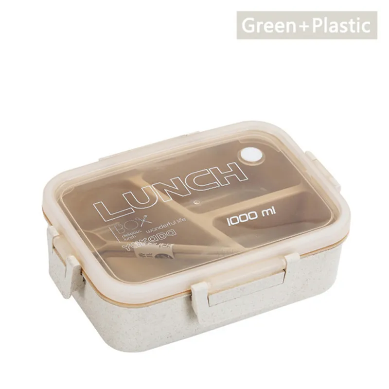 Beige ONEUP Health env-защита Пшеничная солома из нержавеющей стали с столовыми приборами портативная микроволновая печь Ланч-бокс герметичная пищевая коробка - Цвет: Beige