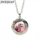 JWEIJIAO милый белый маленький Пудель собака кулон с фото ожерелье подарок для женщин девушек 20 разных видов собак E771