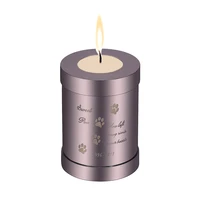 iju045 stainless steel cylinder free engrave ashes urn for pet memorial candle holder cremation jar