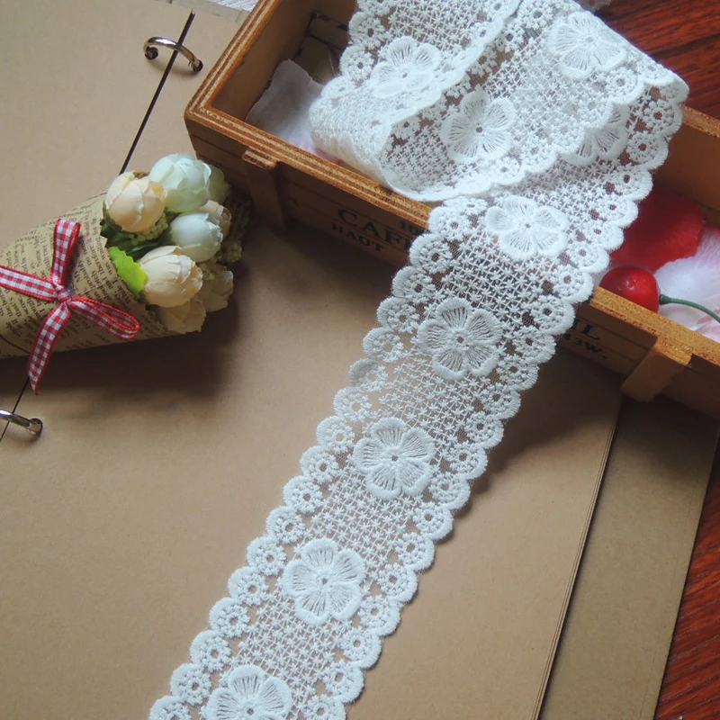 Пользовательские кружева, водорастворимые кружева, ручной работы DIY аксессуары для одежды, Белый шириной 5,5 см