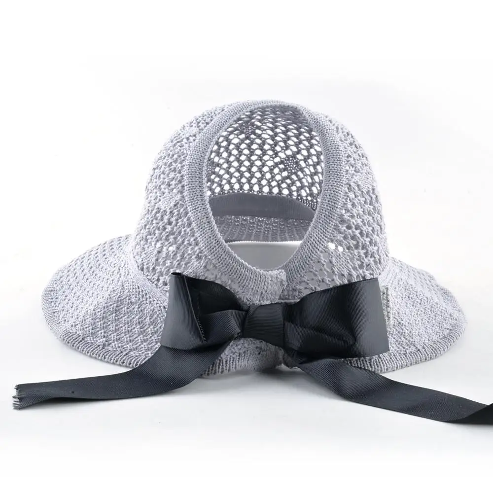 TQMSMY Fashion Ponytail Summer Hats For Women Elegant Straw Cap With Bow-knot Foldable Sun Ladies Wide Brim Visor CapsTMP71 | Аксессуары