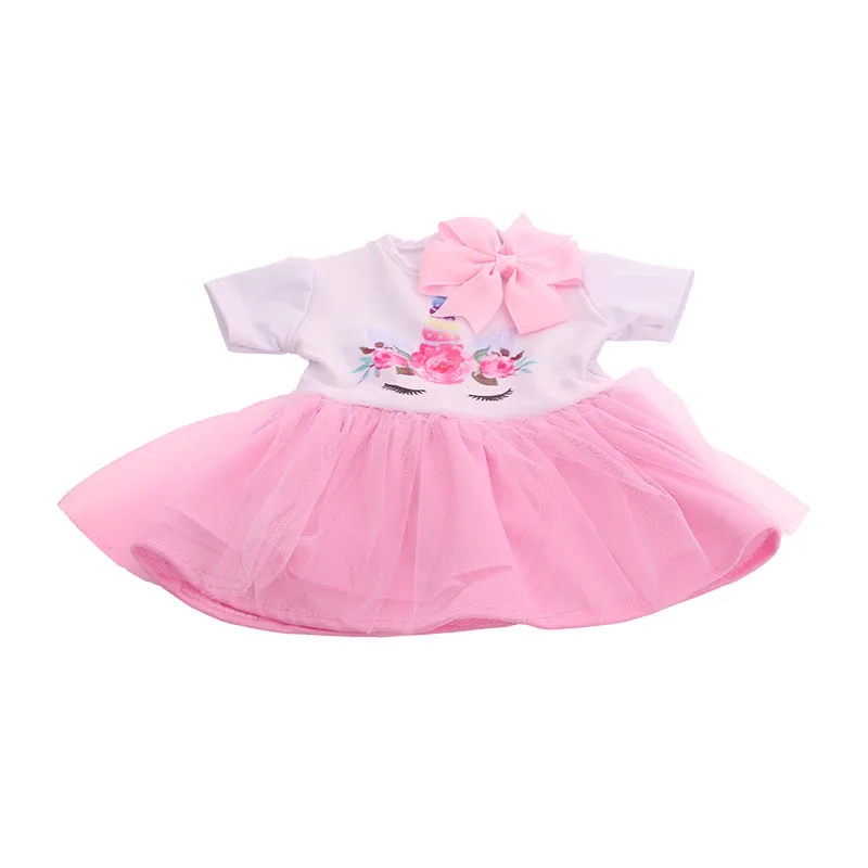 Luckdoll стильное и красивое платье единорога для 18 дюймов и 43 см Американская кукла
