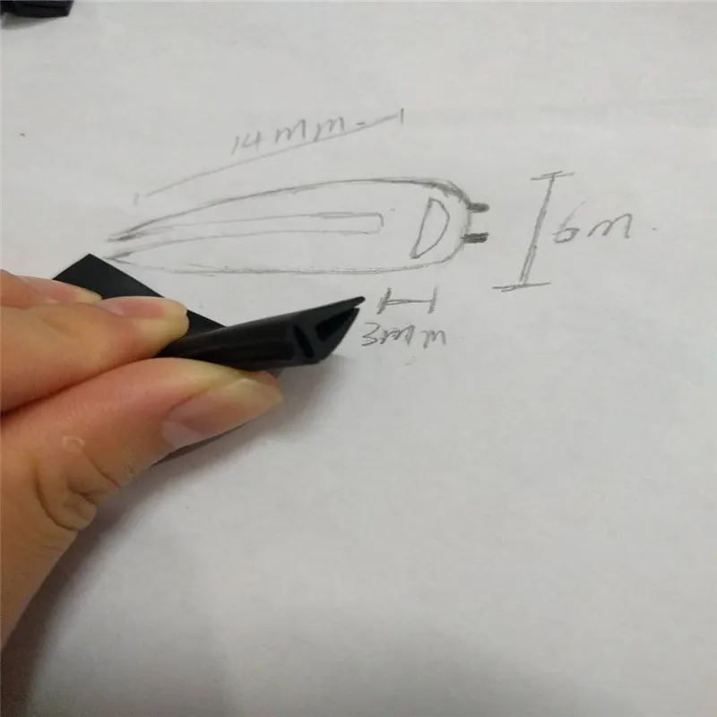 Автомобильная резиновая черная кромка 5 футов 6 мм x 14 мм|car rubber|rubber car trimrubber edge trim |