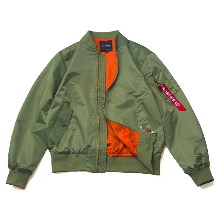 Green Bomber Jacket Классический Ma1 курточка бомбер мужская Весенняя хип-хоп негабаритная куртка пилот Мужская Хип-Хоп Уличная Ретро ветровка - Цвет: Green Bomber Jacket