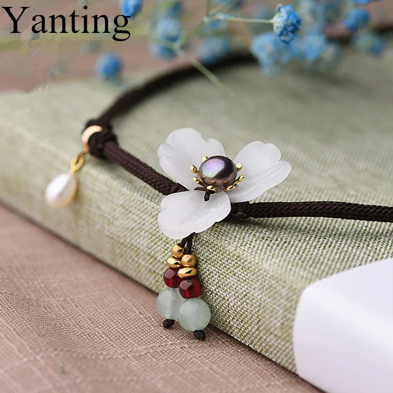 Yanting изящные цветы искусственный цветок китайский стиль авантюрин гранат бусины