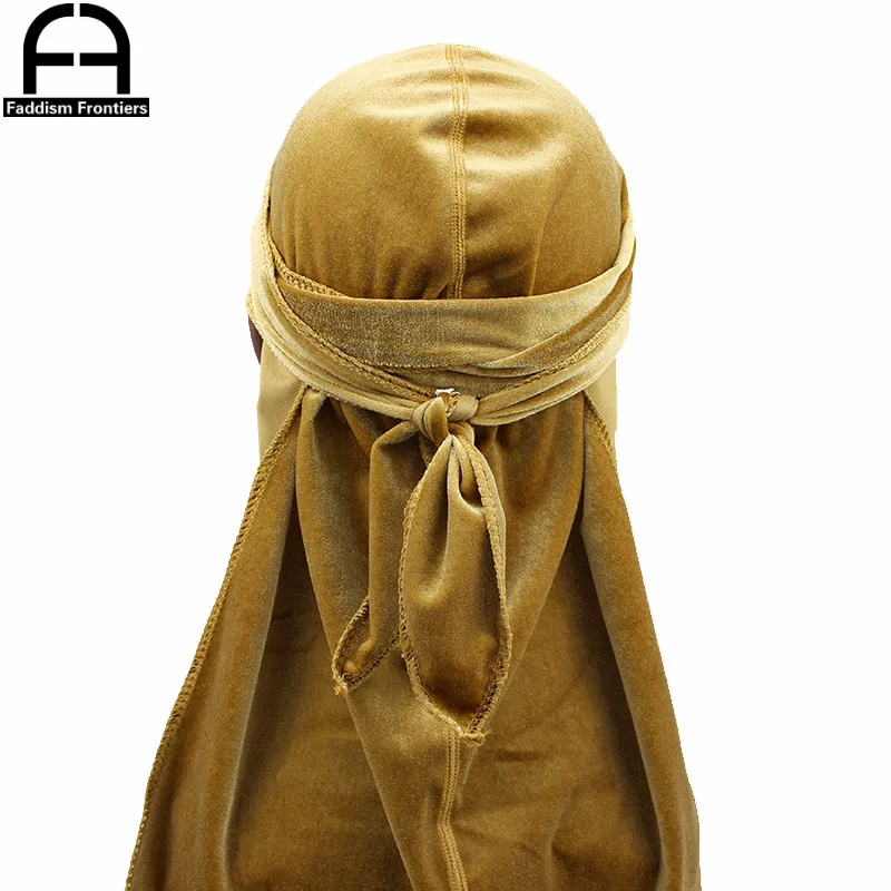 Men's Seamless Velvet Durags High Quality Durag Bandanas Turban Hat Headwear Soft Unisex Hair Accessories Waves Cap Do Rag