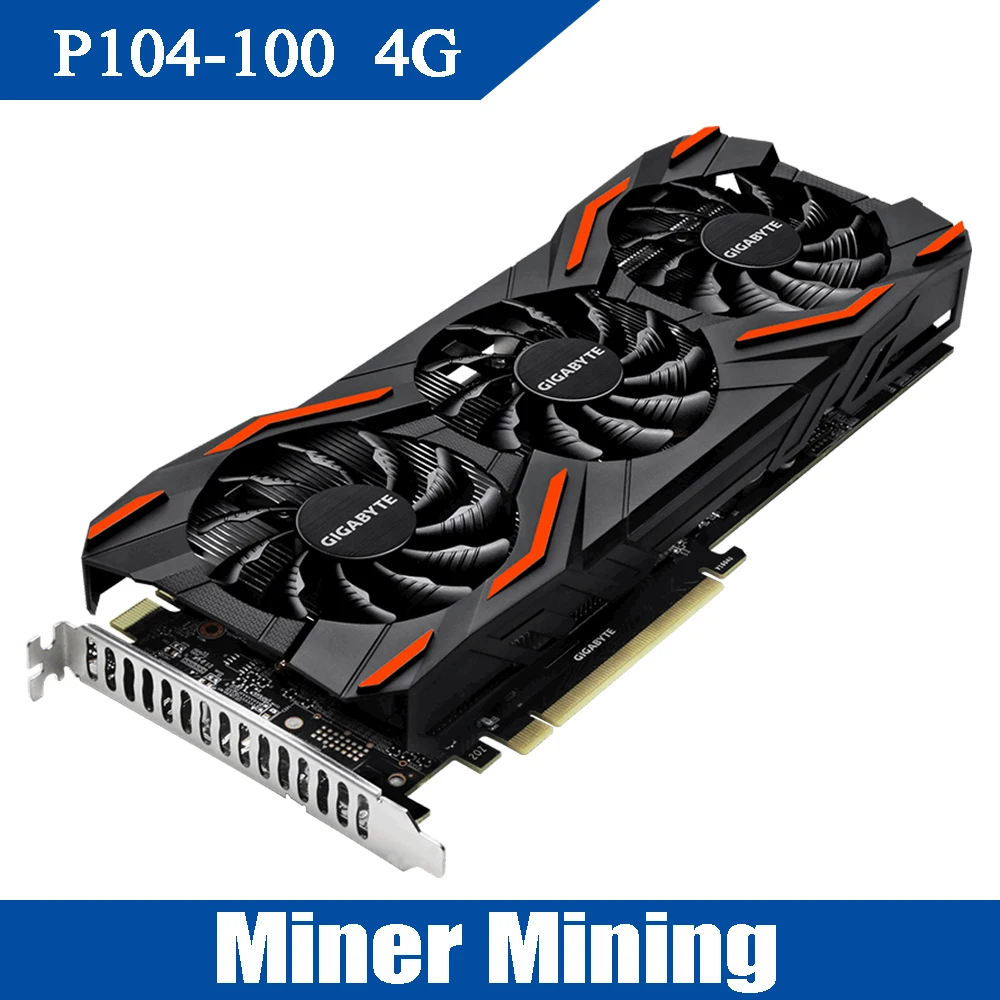 Шахтер горнодобывающей p104 100 4 г видео карты 256bit/NVIDIA/10010 мГц/1733 мГц/gddr5x/pci e /HDMI + DP DVI