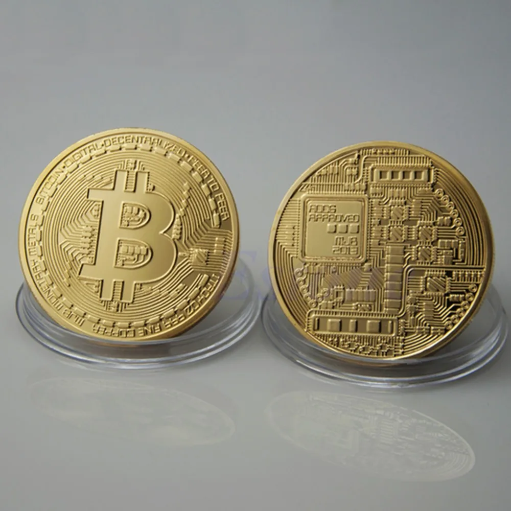 Биткоин с золотым покрытием 1 шт. коллекционный подарок арт коллекция монет btc