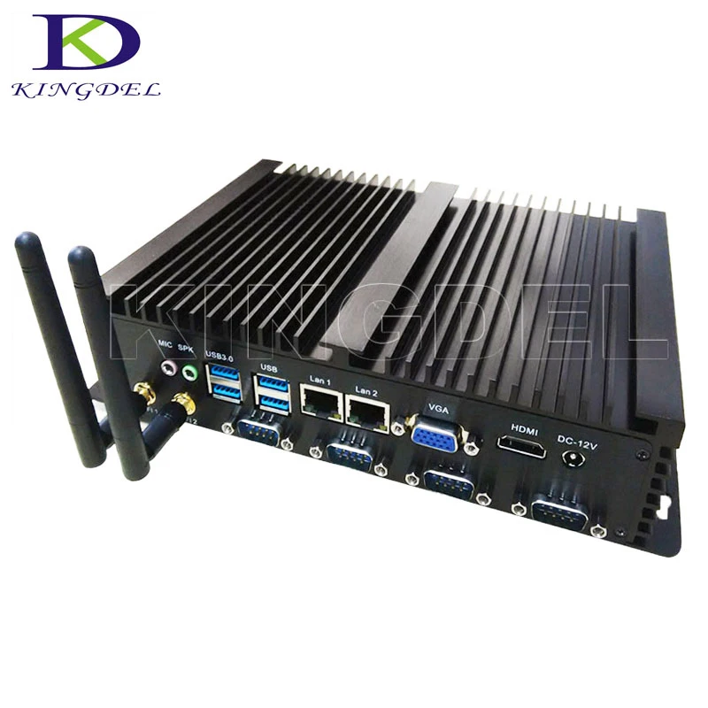 

Dual LAN Fanless Mini PC Windows 7 Dual Nic Desktop Computer RS232 COM Port Intel Core i5 3317U industrial PC