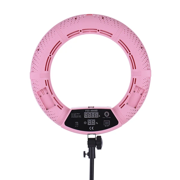 pink Светильник для фотосъемки ing 1" светодиодный кольцевой светильник 96 Вт с регулируемой яркостью 3200-5500 к, регулируемая цветовая температура, комплект для фотостудии - Цвет: pink