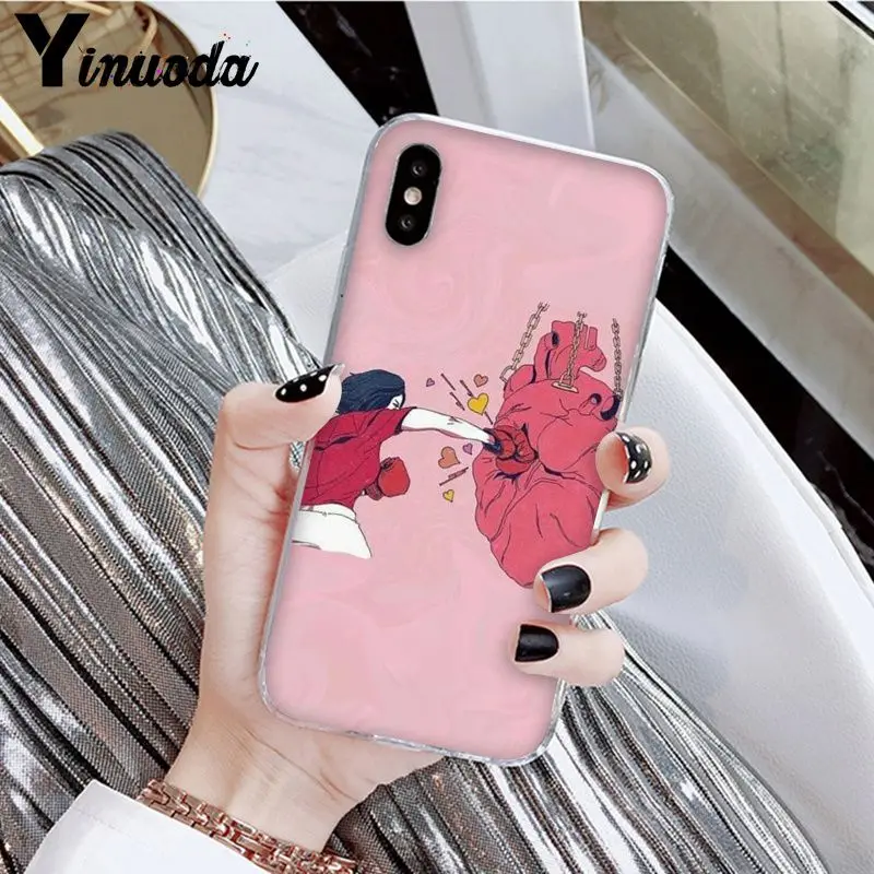 Yinuoda мультфильм Боксерские перчатки для девочек новое поступление Прозрачный чехол для iPhone X XS MAX 6 6S 7 7plus 8 8Plus 5 5S XR