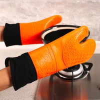 1 piece hq silicone barbecue grilling gloves heat insulation oven mitt pot holder microwave mitten kitchen baking tools