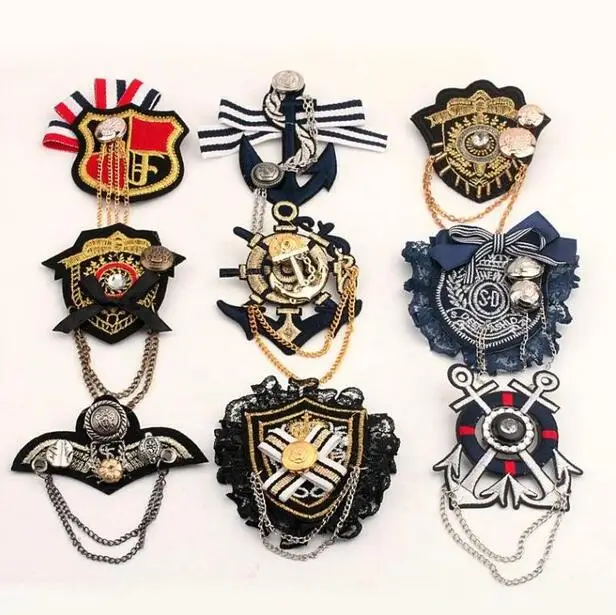 Модная брошь эполета с якорем 10 шт. значок кисточками в морском стиле медаль