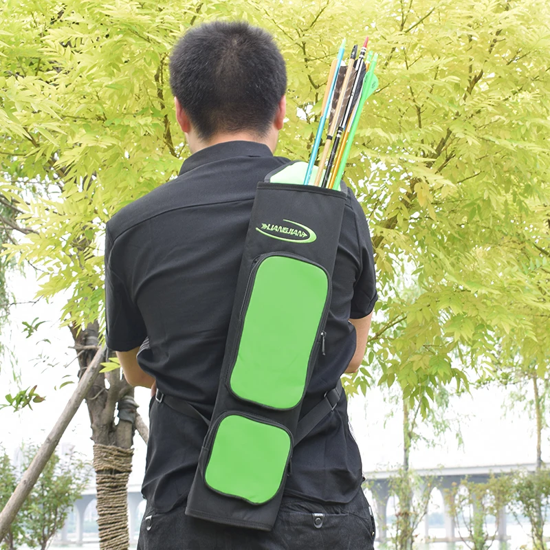 Archery Bow Quiver Green Color Arrow Holder Arrows Bow Bag For Hunting Outdoor Archery Shooting Arrows