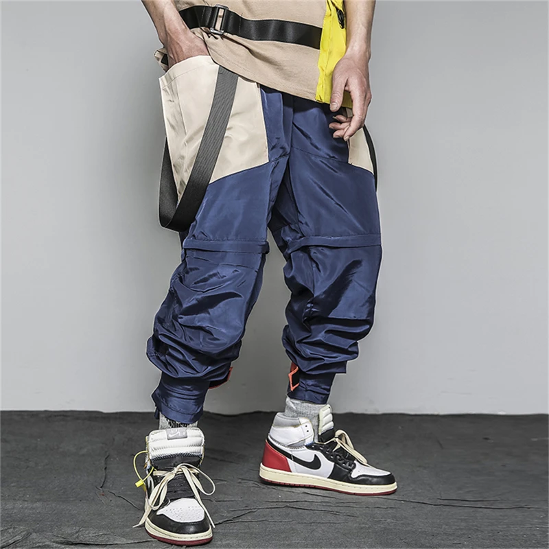 Брюки-шаровары в стиле Харадзюку с большим карманом размеры США 2019 | Мужская