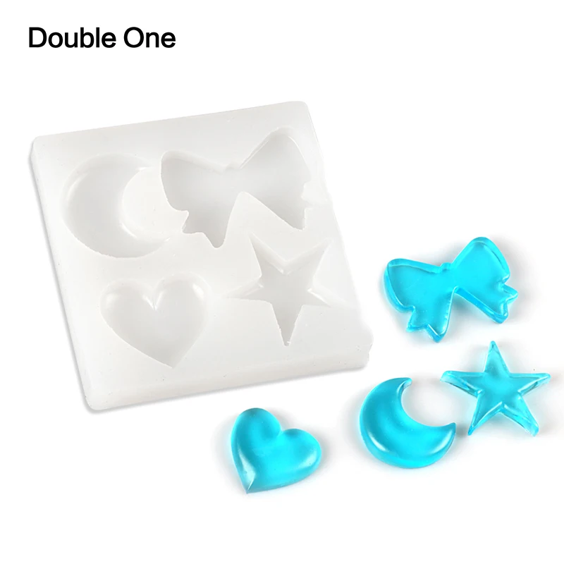 Луна Звезда Сердце Галстук бабочка 4 формы ювелирные изделия силиконовая смола