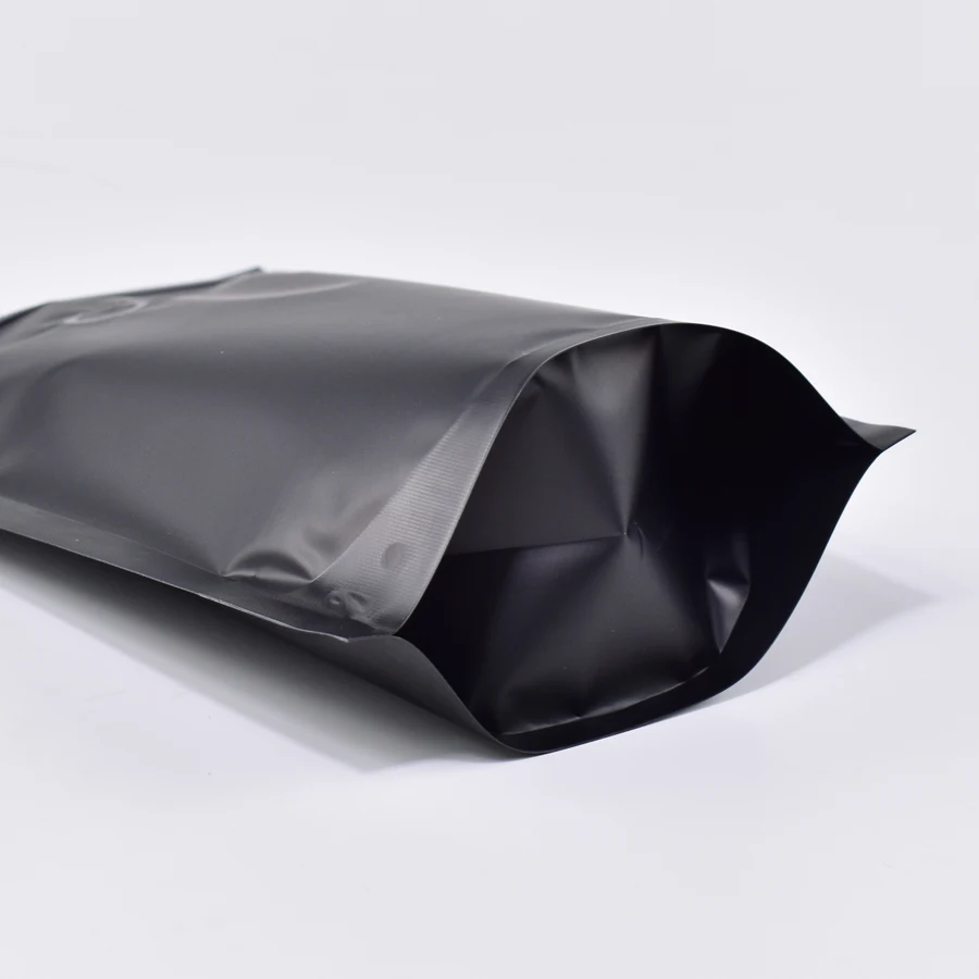 Различные размеры 50 шт Толщина термозапечатывания Ziplock мешки алюминиевой фольги майлар стоьте вверх черный замок молнии кофе мешок с клапаном