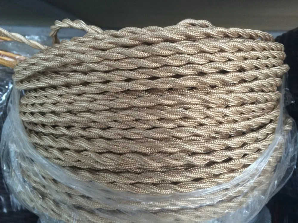 Витой электрический провод 2x0 75 мм2 Золотой винтажный витой Электрический