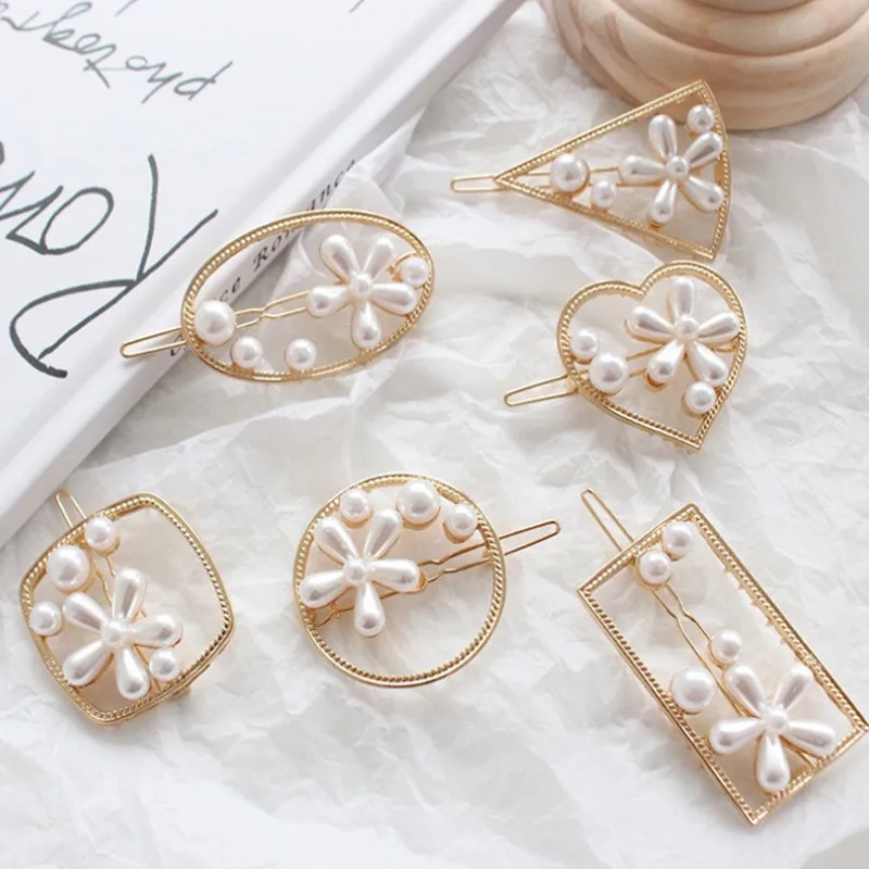 Новинка жемчужные заколки для волос женские геометрические аксессуары девочек