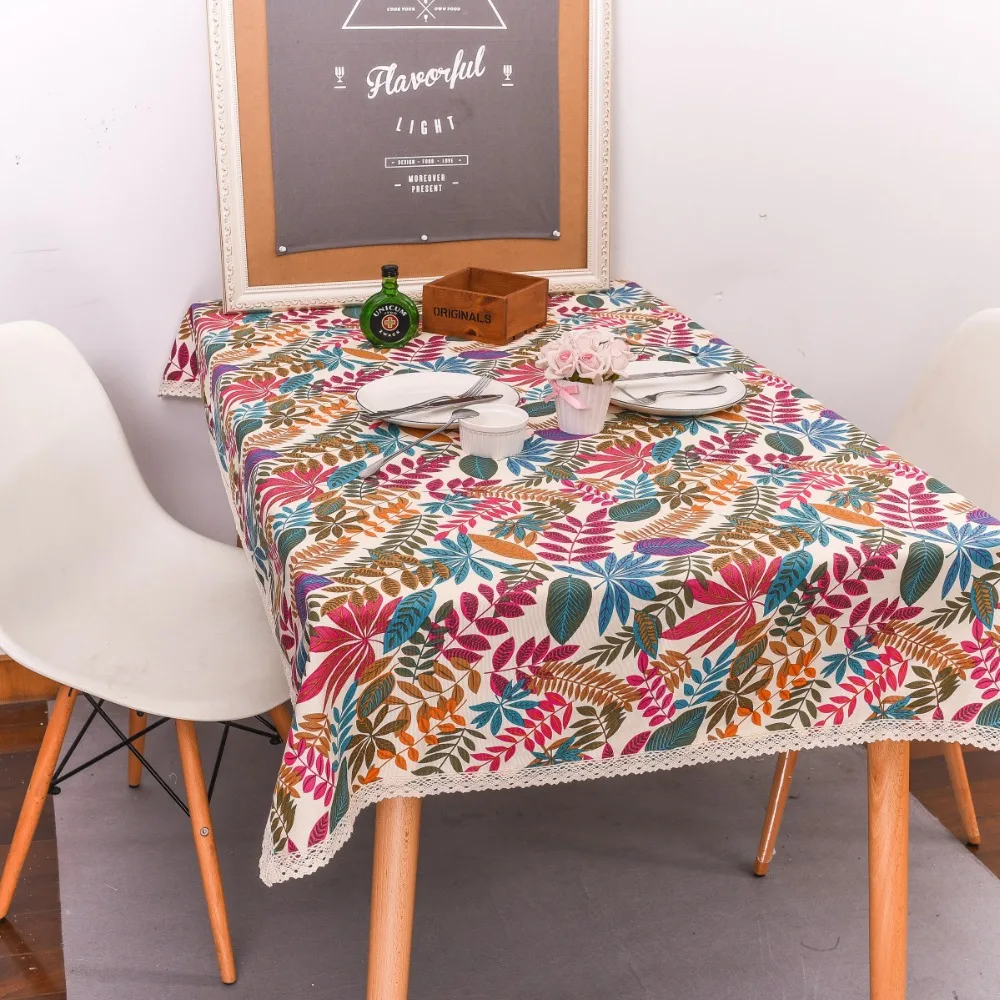 Цветные листья скатерть американский деревенский стиль хлопок Толстая