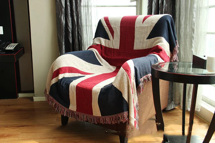 Хлопковое покрывало с американским флагом домашний декор для дивана пианино