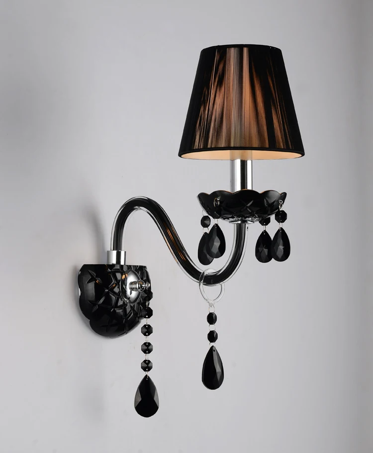 Candelabro de cristal moderno para sala de estar, dormitorio y cocina, lustre de techo, Araña de cristal Led negra para quarto