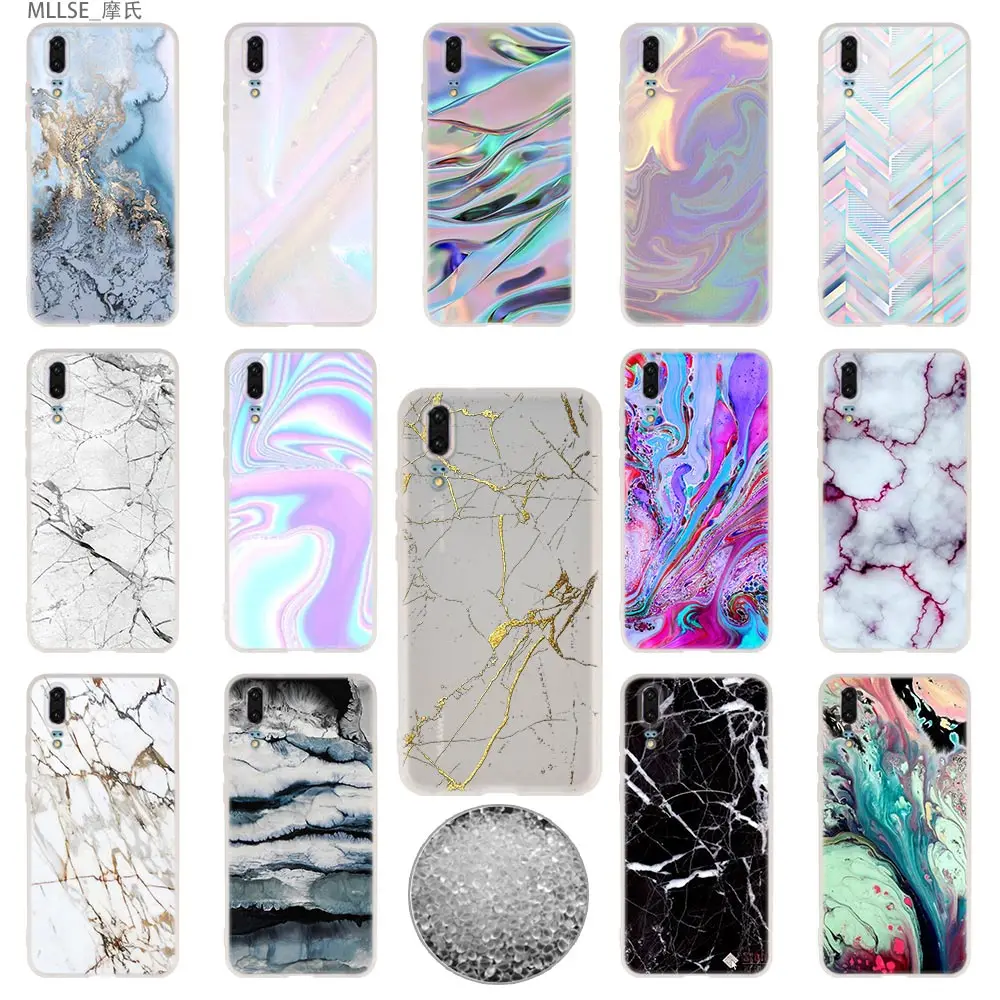 Мягкие чехлы для Huawei P40 P30 P20 Pro P10 Lite E Plus P Smart Z 2020 2019 роскошные розовые Мраморные