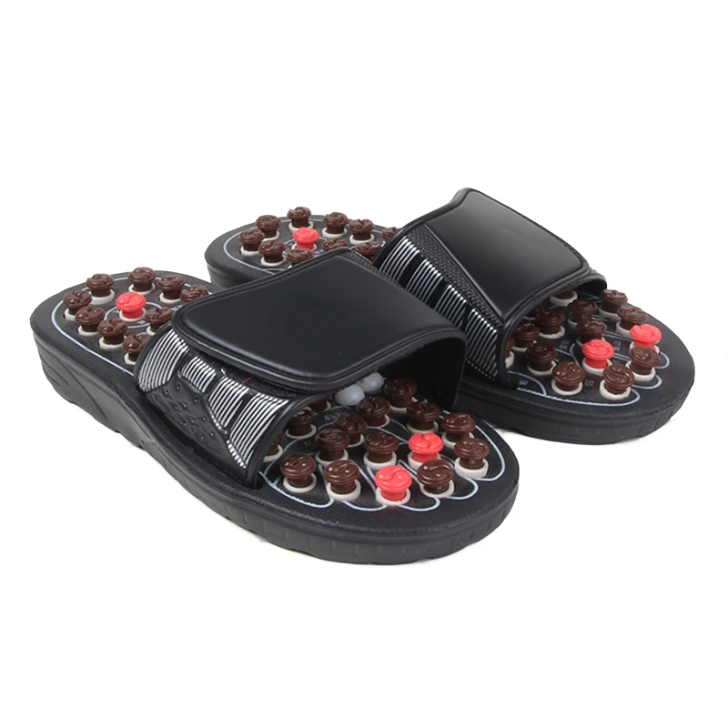 08 Size 44-45 Black Therapy Acupuncture Foot Massager Shoes Foot Care Massageador New High Quality Foot Massage Slippers Foot Care Tool Product - Color: 08 Size 44-45 Black