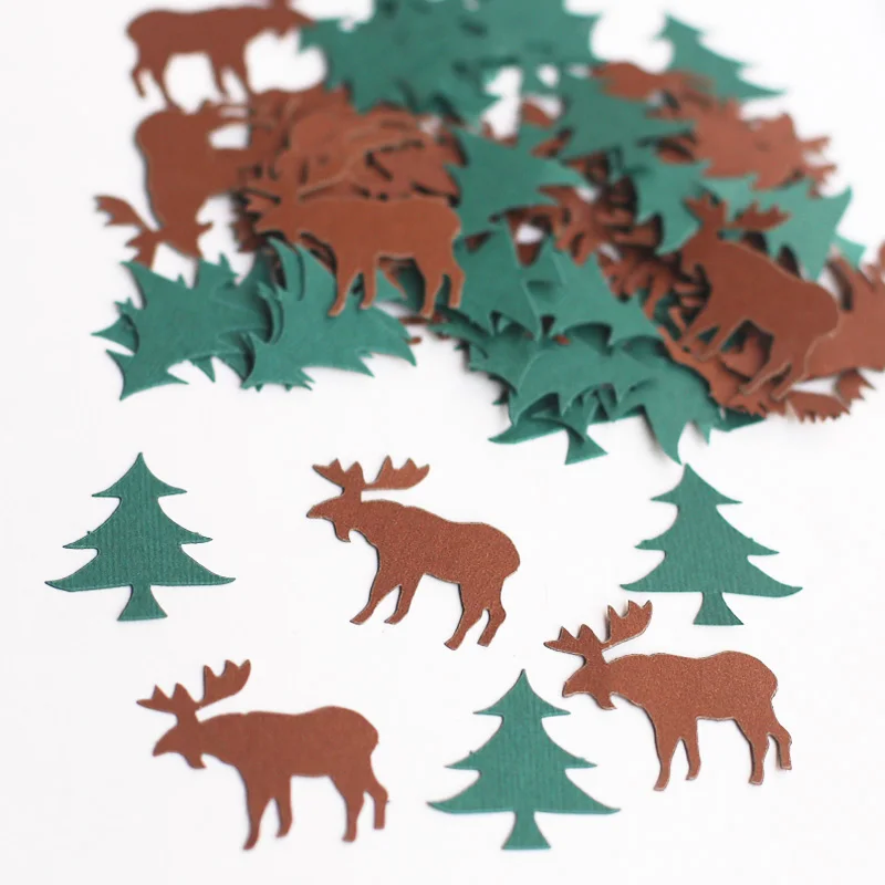 Moose конфетти деревянные для кемпинга украшения душа охоты ложа Аляски вечеринок