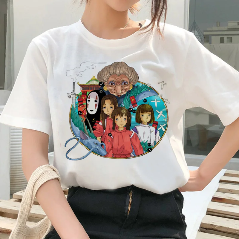 Totoro Spirit Out Футболка Studio Ghibli femme японский мультфильм Аниме женская футболка Миядзаки Хаяо одежда женская кавайная - Цвет: 5202