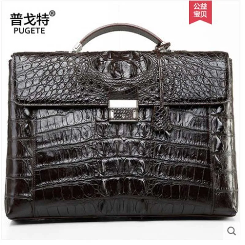 

Pugete 2019 Таиланд, Крокодиловая Кожа, деловая мужская сумка, портфель, мужская кожаная сумка на одно плечо, мужской портфель