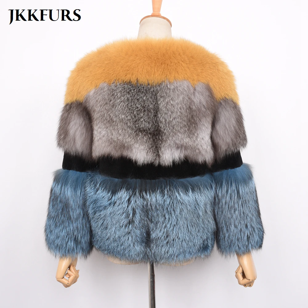 Женская новая натуральная черно-бурая лиса шуба зимняя Натуральная Овечья