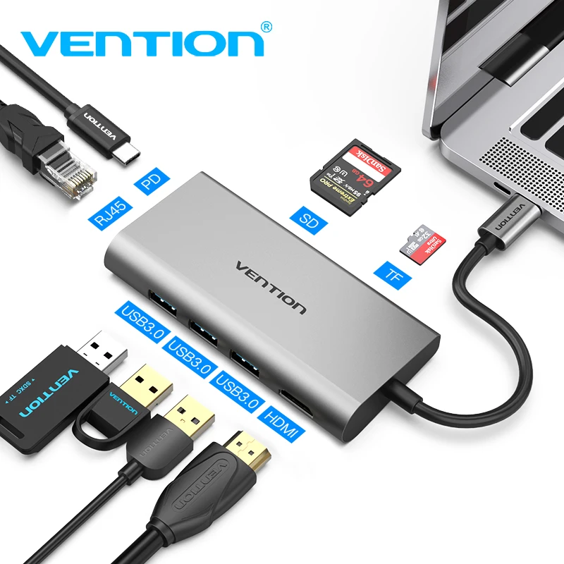 Usb-концентратор Vention USB Type-C HDMI 3 0 Thunderbolt | Электроника