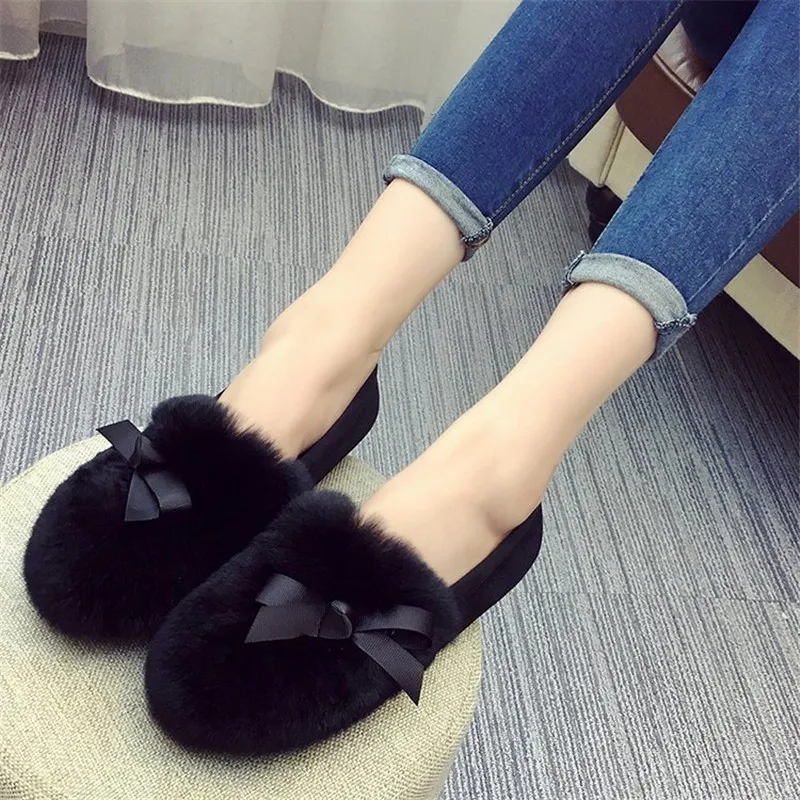 Модные женские Flcok ботильоны Slip-On Booties 2018 новых осенью и зимой Для женщин теплая
