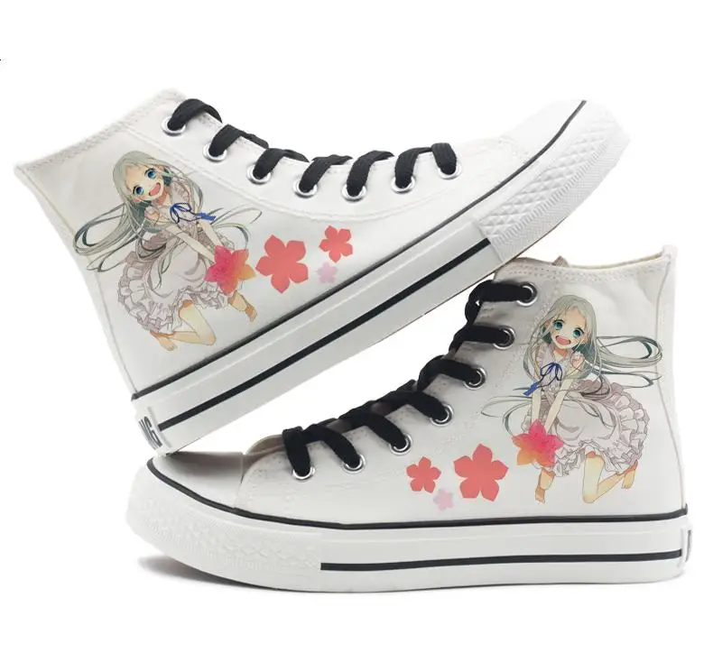 

Японские Аниме Anohana Фес plimsolls парусиновые туфли веревочная обувь Yadomi Jinta Honma Meiko Повседневная парусиновая ОБУВЬ парусиновые туфли