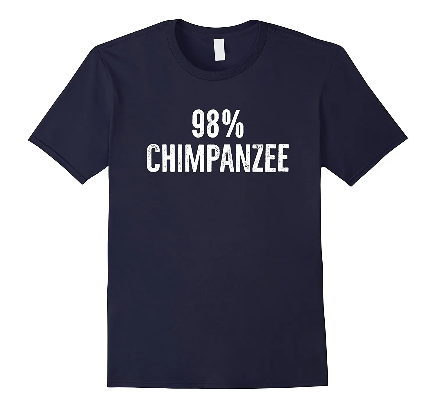 

98% Chimpanzee T-Shirt Funny Evolution Science Distressed Summer Short Sleeves Fashion T-Shirts Men Cool Tees Tops